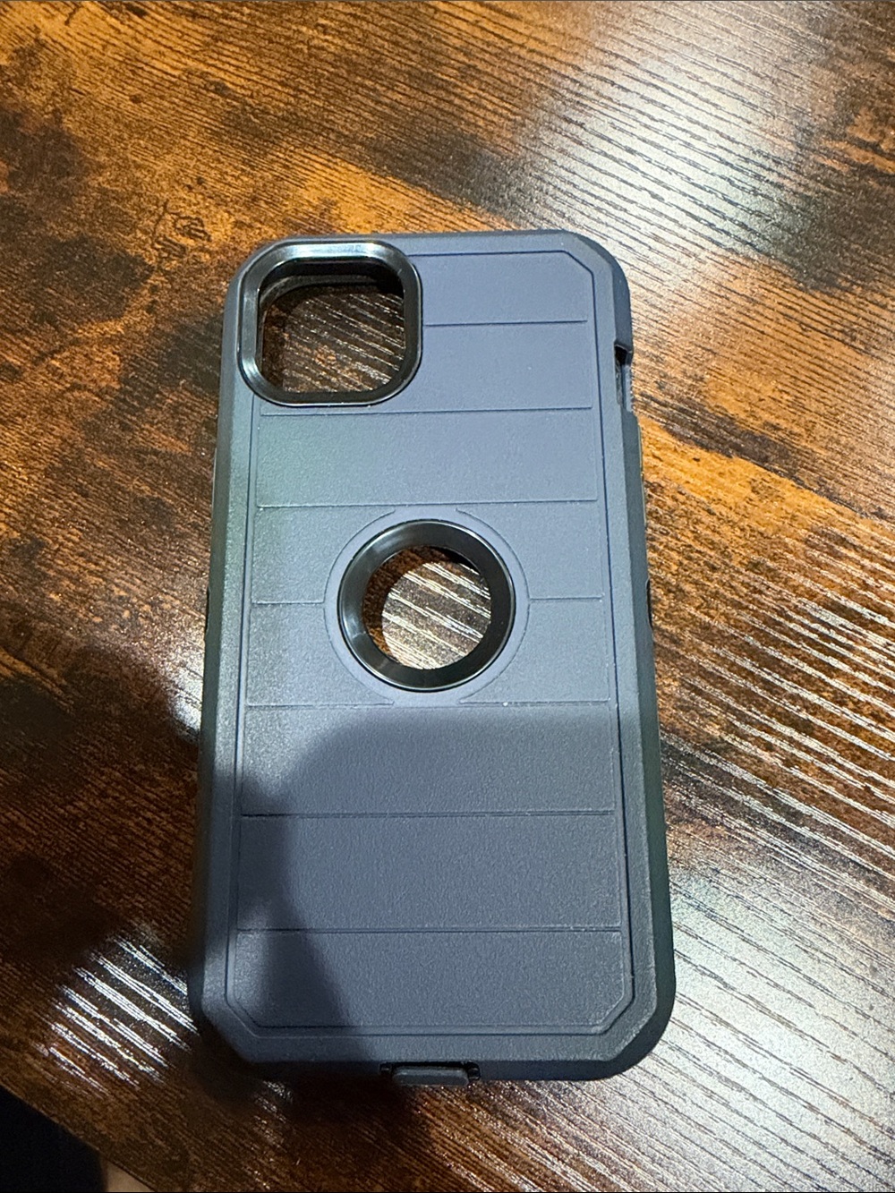 Protective Dark Blue Phone Case with Rotating Ring - Brand